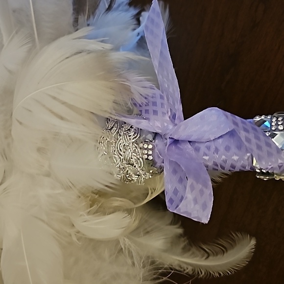 HANDMADE Artisan Peacock Feathers Jewel Formal Bridal Boquet FIRM PRICE - Picture 7 of 10